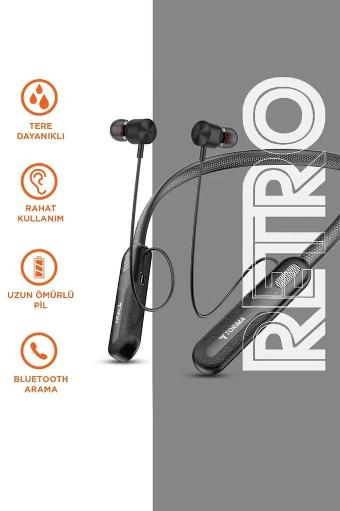 Torima TB-06 200 Saat Siyah Şarjlı Kablosuz Sporcu Bluetooth Kulaklık